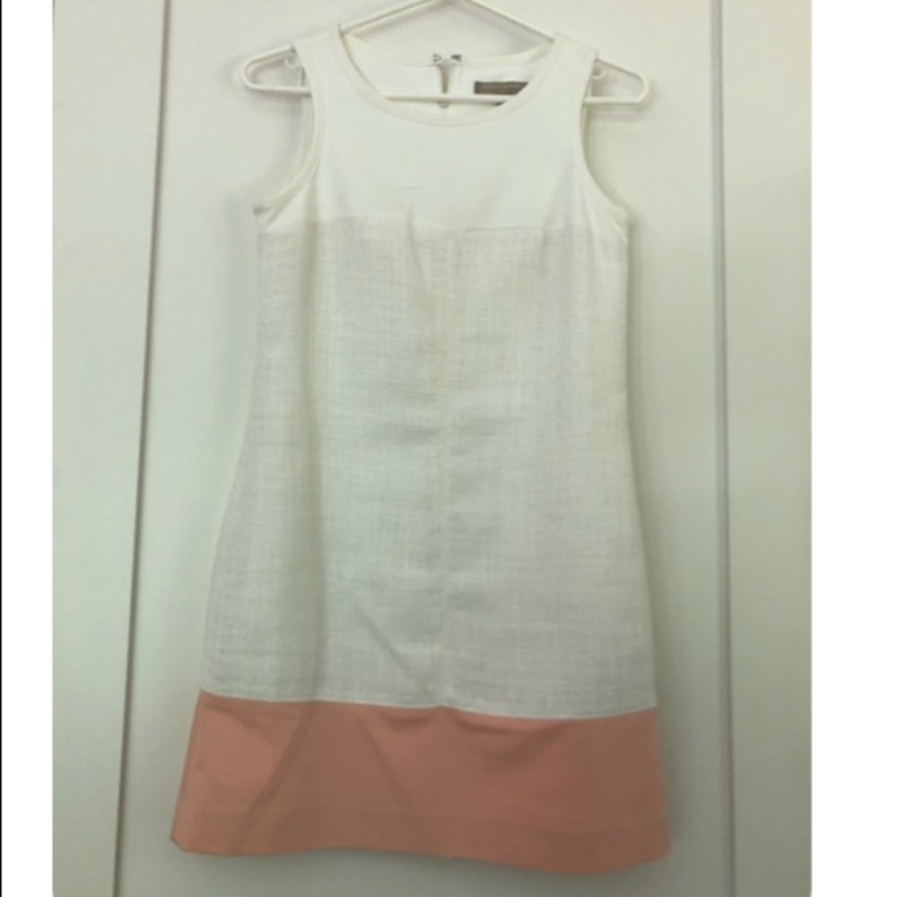 J crew white and salmon shift dress